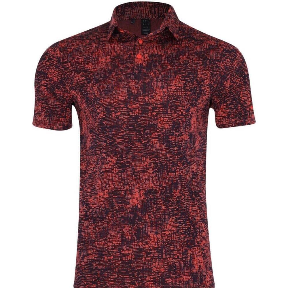 $70 Adidas Aerial Jacquard Golf Bright Red Shirt Men’s Size Small HZ0443